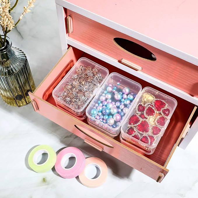 SATINIOR 48 Packs Clear Small Plastic Containers Transparent Storage Box - Image 5