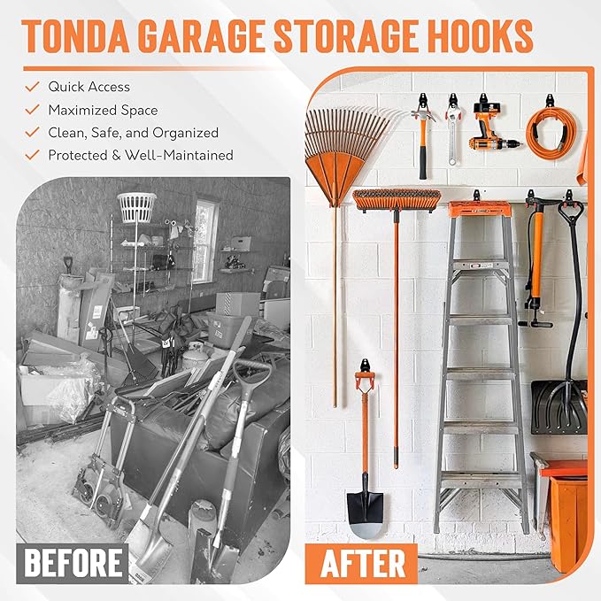 TONDA Garage Hooks, 20 Pack Garage Organization, Wall Storage Hooks Heavy Duty - Image 3