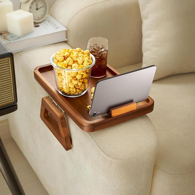 Tinamo Acacia Wood Sofa Armrest Tray - Image 9