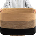 danpinera Large Woven Basket, 108L Large Blanket Basket by danpinera