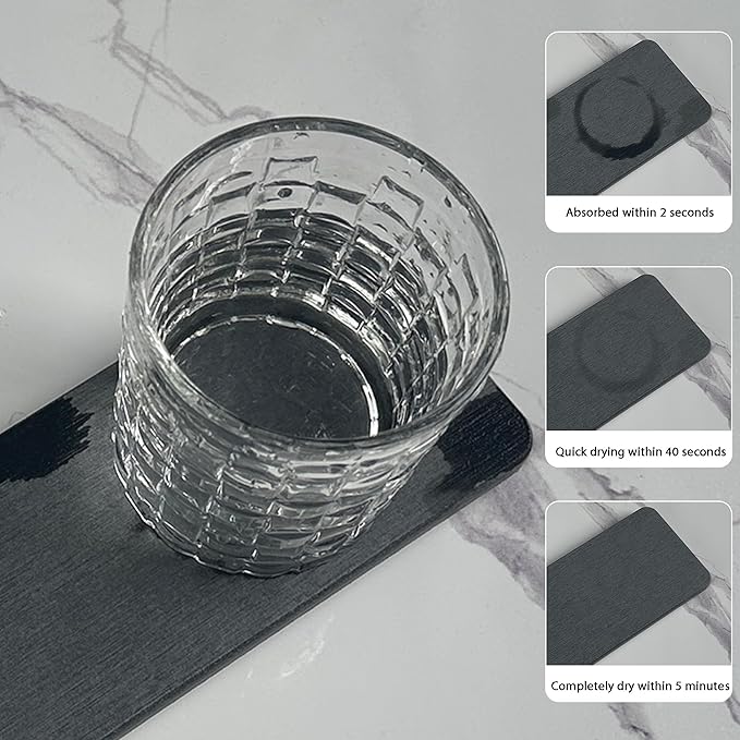 2 Pcs Water Absorbing Stone Trays, Kitchen/Bathroom Sink Soap Dish, Diatomite - Image 6