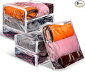 6 Packs Clear Zippered Storage Bags Sweater Moth Bags Plastic Storage by Shappy