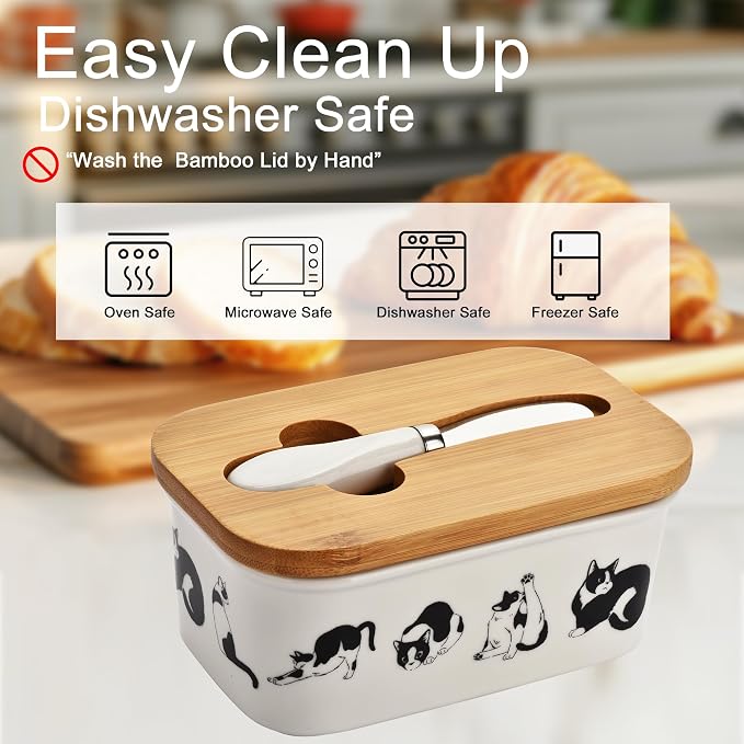 Cute Cat Large Butter Dish - Image 2