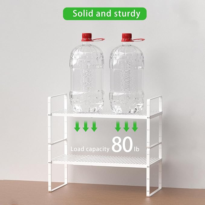 Expandable Cabinet Storage Shelf Stackable Organizer Rack - Image 3