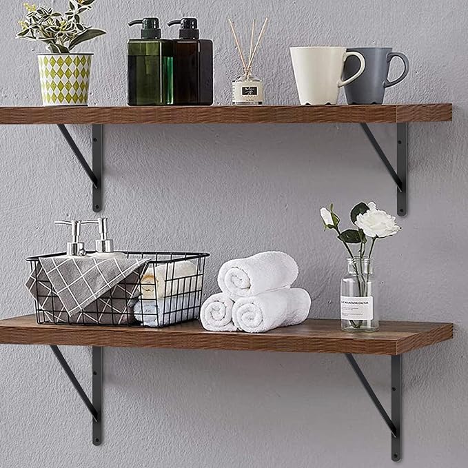 8 Pack L20 x H 12" Black Heavy Duty Shelf Brackets - Image 4