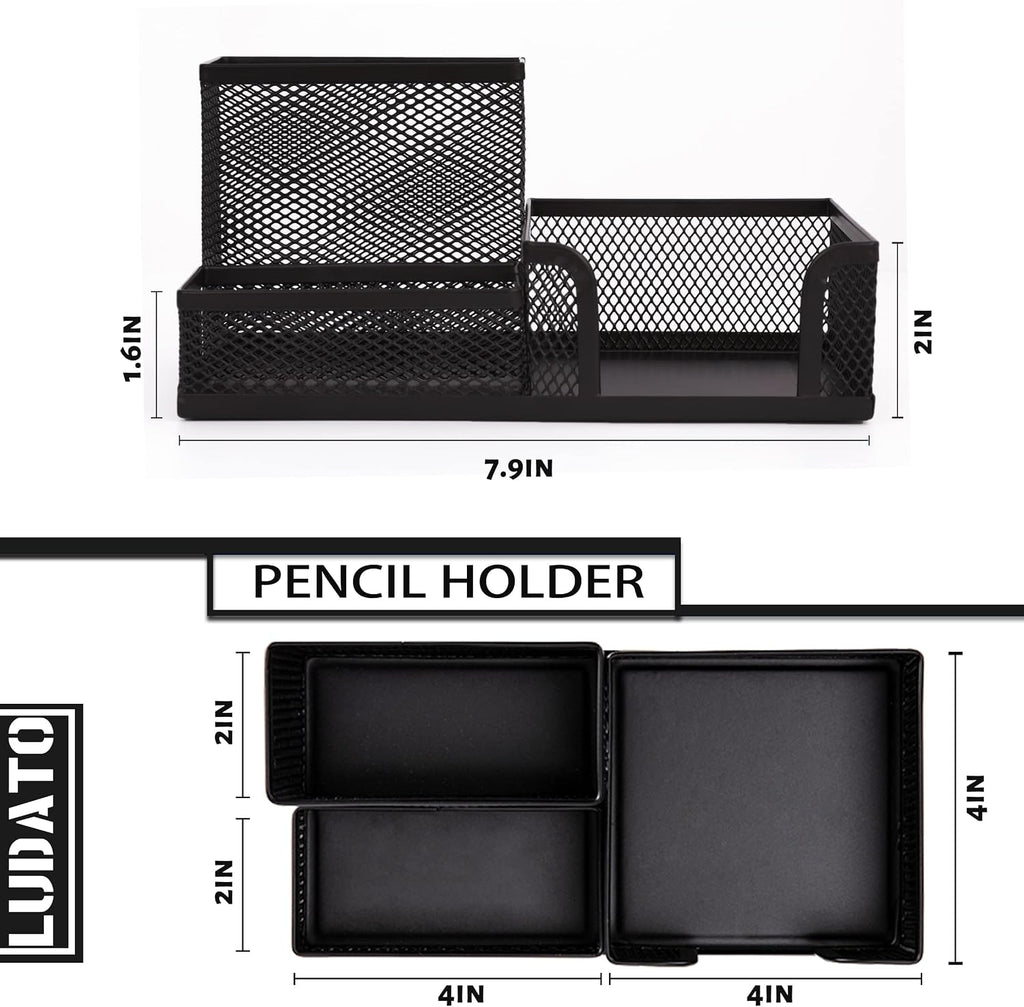 Ludato 2 Pieces Mesh Pen Holder Desk Organizers and Accessories for