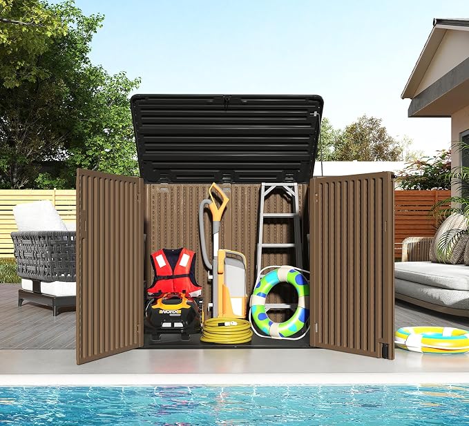 HOMSPARK Storage Shed Weather Resistance, Horizontal Storage Shed - Image 2