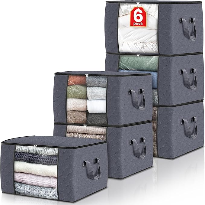 Fab totes Storage Bags, Clothes Blanket Storage Bins Foldable Closet Organizers by Fabtotes
