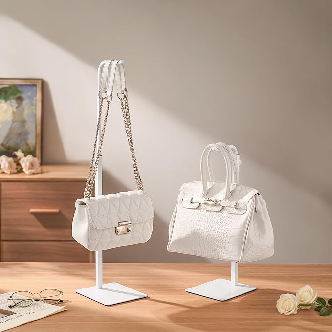 pickpiff 3 Pack Purse Holder Handbag Display Stand: White Hanger Rack - Image 2