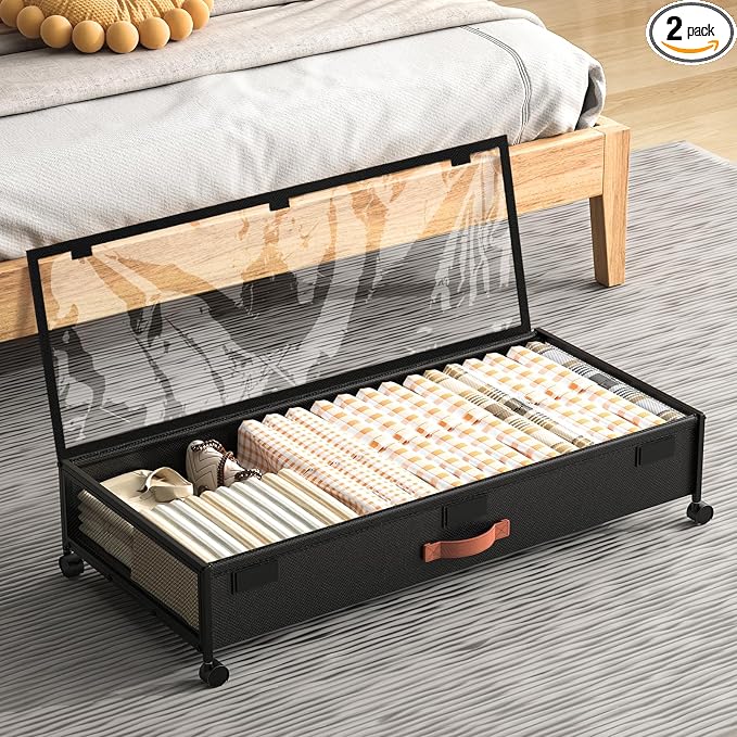 Under Bed Storage with Wheels, XXXL Larger Under Bed Storage Containers with by Unknown