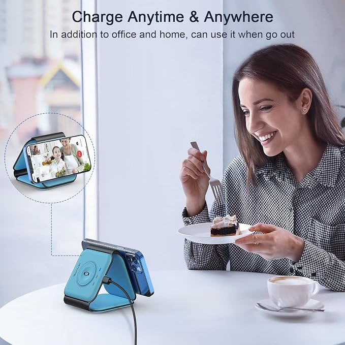 Wireless Charger 3 in 1, RTOPS Magnetic Travel Wireless Charging Station - Image 6