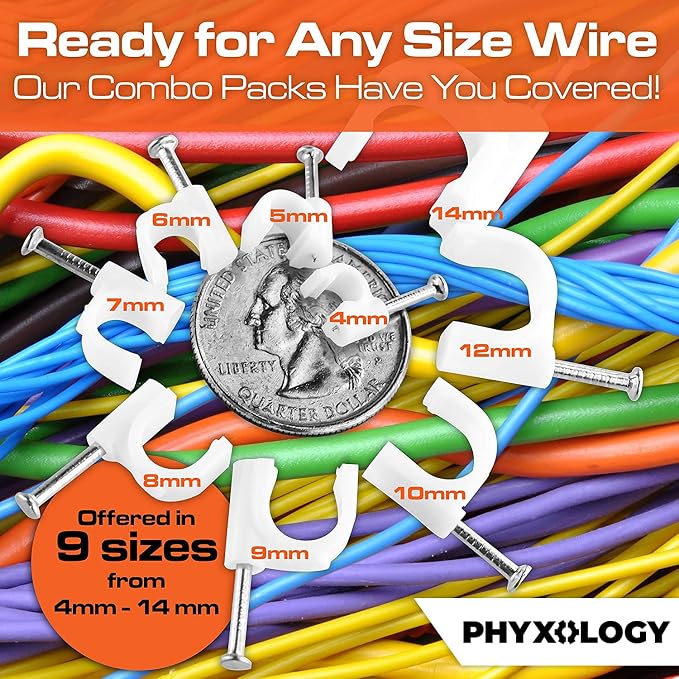 Pro-Grade, Cable Clips with Steel Nails 6mm, 12mm Size Wire Holders and Tacks - Image 4