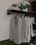 Black Clothes Rack 36in, Wall Mounted Garment Rack with Black Real