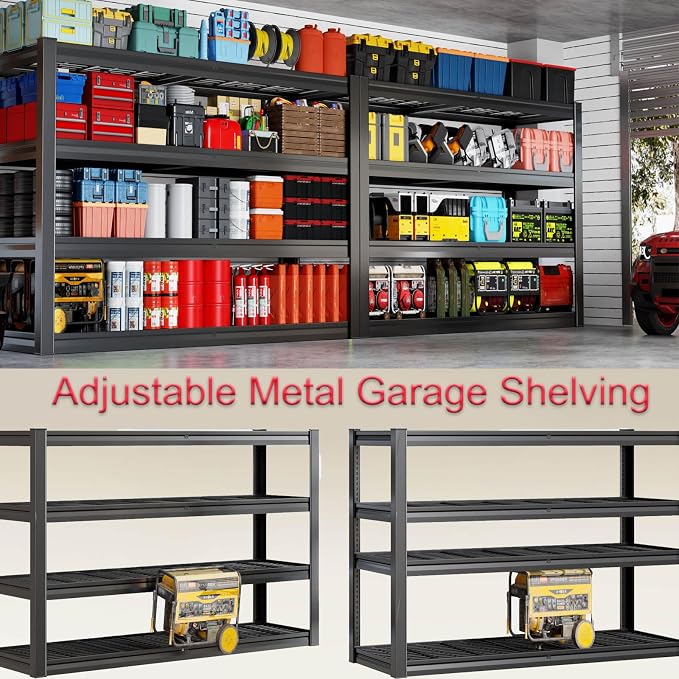 68" Wide Heavy Duty Garage Shelving Units, 5-Tier Deep Storage Shelves - Image 4