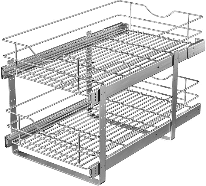 2 Tier Pull Out Cabinet Organizer, Soft Close Slide Out Drawer - Image 9