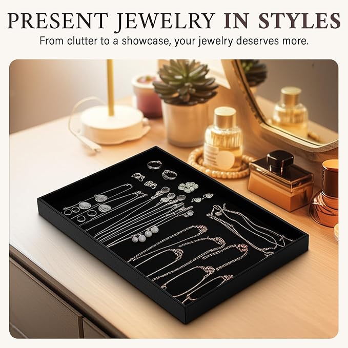 RJ Displays 6 Pack Stackable Jewelry Tray Set, Stackable Plastic Jewelry - Image 2