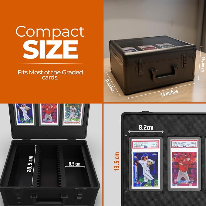3-Row Graded Card Case – Holds 120+ PSA/BGS/SGC Slabs – Hard Shell Storage Box - Image 2
