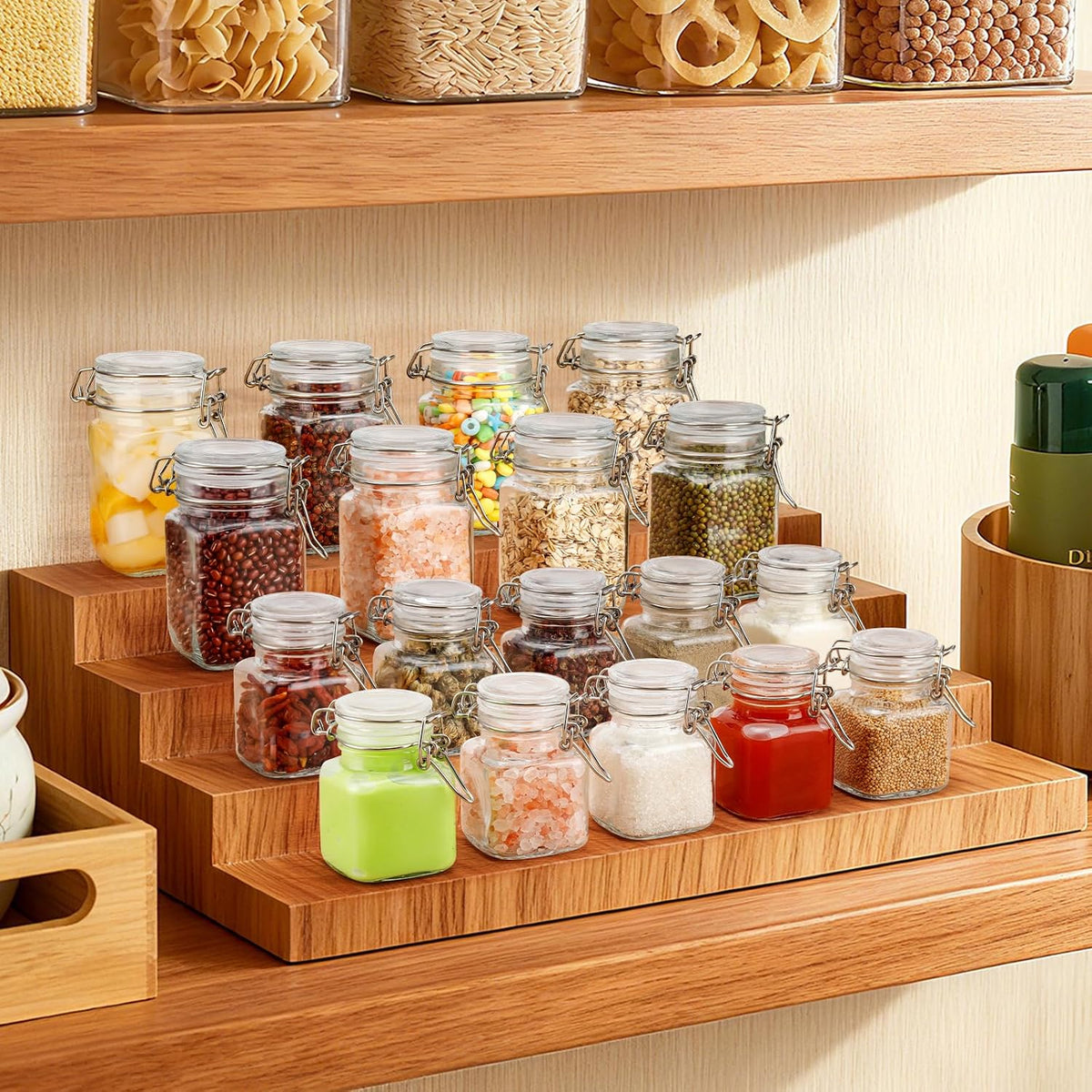 Spice Jars 8 oz Glass Jars with Airtight Lids, Set of 12 Small Glass
