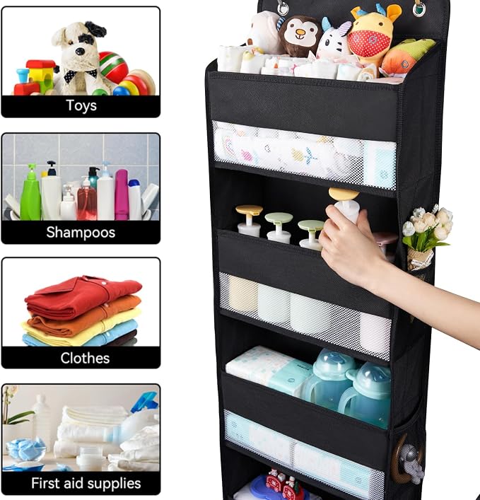 WishJazz Over the Door Organizer, 6 Shelf Hanging Organizer, Anti Tilt 50lbs - Image 5