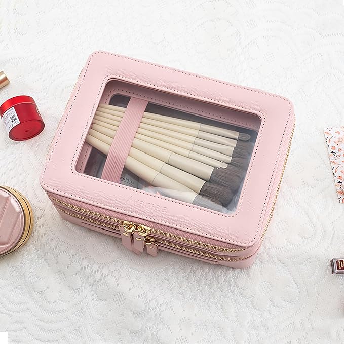 Aveniee XL Clear Makeup Organizer, Double Layer Travel Cosmetic Case - Image 5
