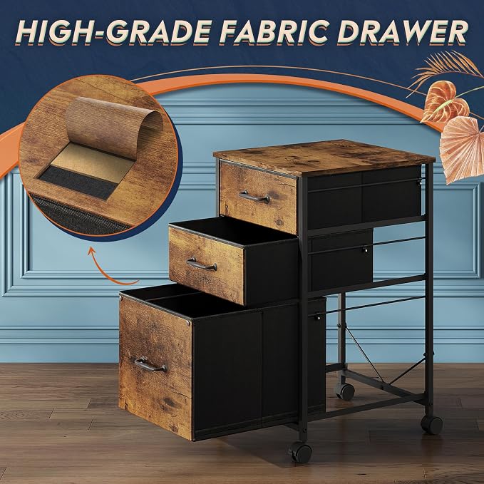 DEVAISE Mobile File Cabinet, Rolling Printer Stand - Image 4