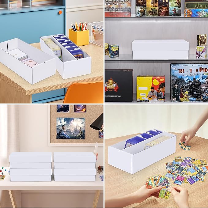 Trading Card Storage Box 4 Pack–1600 Count Cardboard Organizer - Image 6