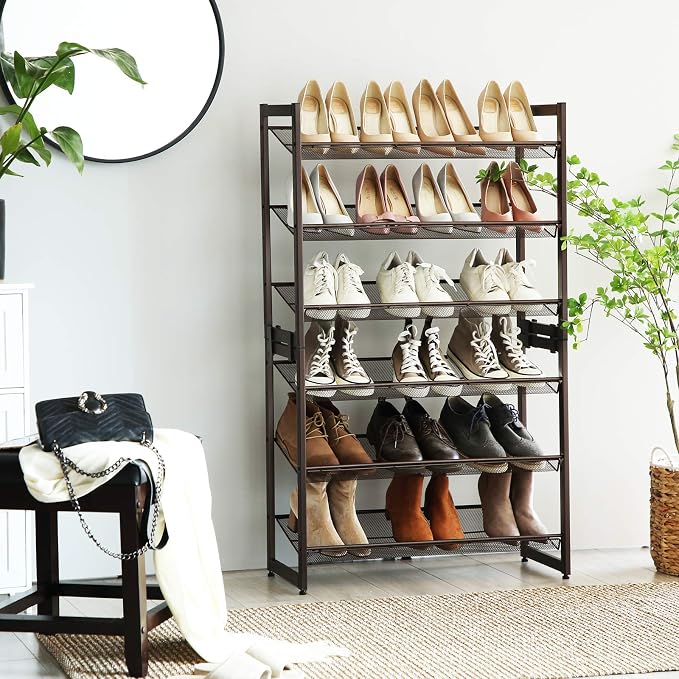 SONGMICS Shoe Rack, 6-Tier Shoe Organizer, Metal Rack - Image 4