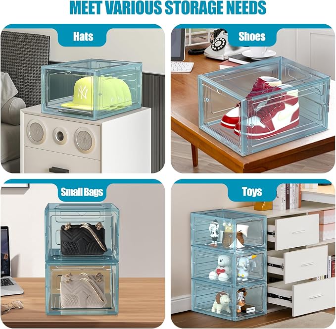 Hat Organizer Box, Stackable Clear Baseball Caps Holder Box Containers - Image 6