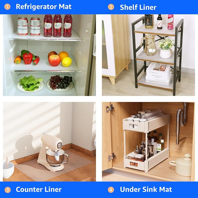 PABUSIOR 8" Clear Cabinet Drawer Liner: Waterproof Non-Adhesive Kitchen Shelf - Image 8