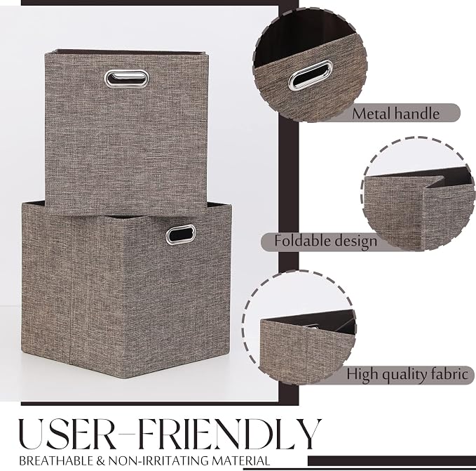 Cube Storage Bins 13×13 Linen Foldable Box - Image 2