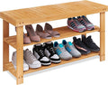 SMIBUY Bamboo Shoe Rack Bench, 3-Tier Shoe Organizer Storage Shelf by SMIBUY