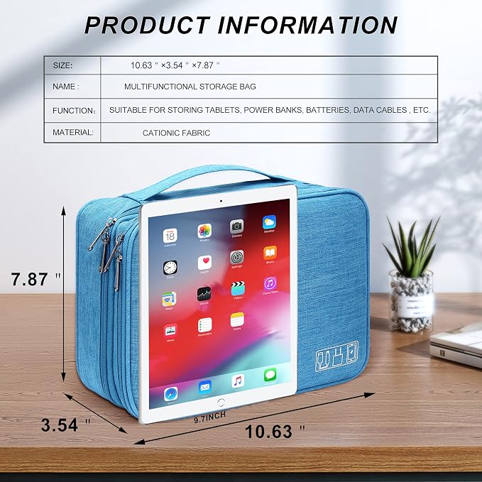 SELLYFELLY Electronic Bag Travel Cable Accessories Bag Waterproof Double Layer - Image 2