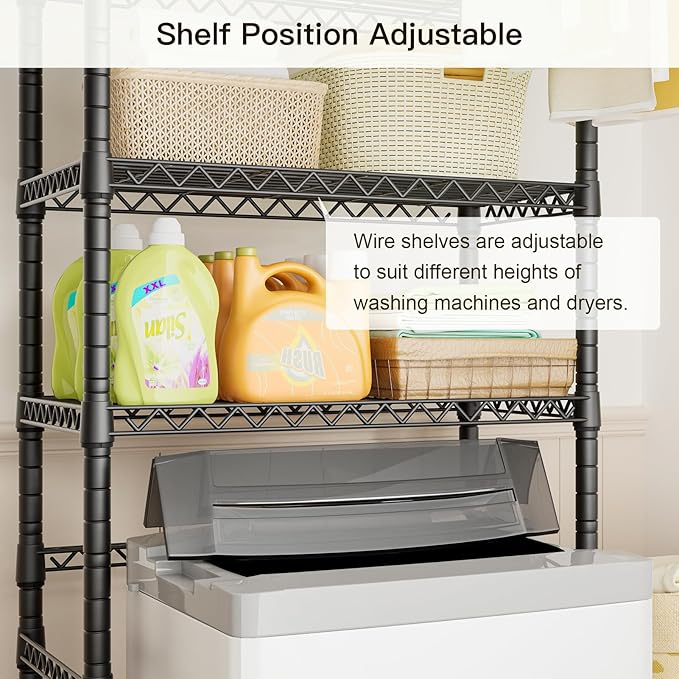 Ulif U11 Mini Over Washer and Dryer Shelves, 3 Tiers Laundry Room Storage and - Image 4