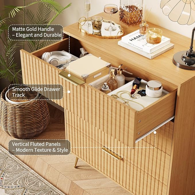 Garvee Fluted Dresser for Bedroom - Image 4