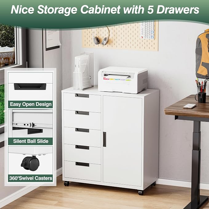 MIIIKO 5 Drawer Storage Cabinet - Image 4