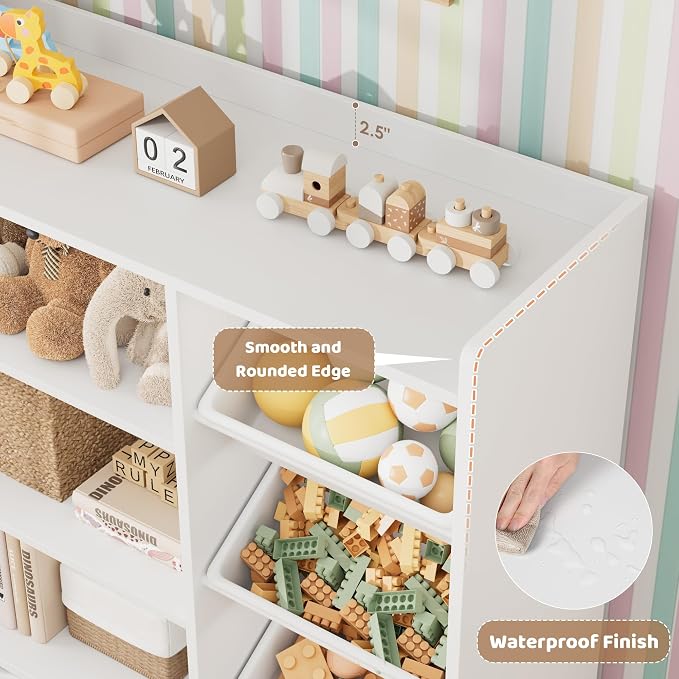 HITHOS 55" W Kids Toy Storage Organizer, Large Toy Box - Image 4