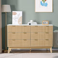 VEVOR Fluted 6 Drawer Dresser, Modern Dresser TV Stand, Wooden Closet Clothes by VEVOR