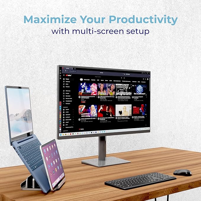 Adjustable Laptop Stand, 5 Slots, Aluminum Space-Saving, - Image 6