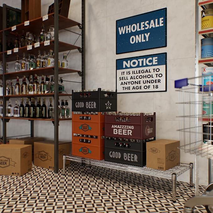 18" Deep x 48" Wide x 8" Height Wire Shelving Kit | 1-Tier | NSF Commercial - Image 7