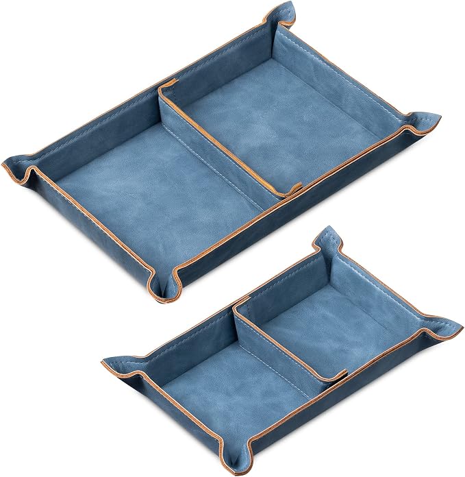 Navaris Faux Leather Tray Set by Navaris