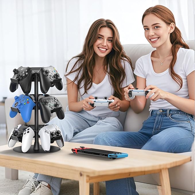 Headset Stand 3 Tiers for Desk, Rotatable Gaming Controller Stand for - Image 6