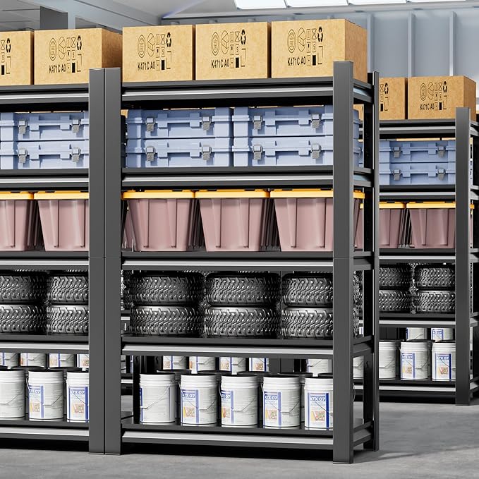 2 Sets Garage Shelving Unit 24" D x 48" W x 72" H Heavy Duty Storage Shelves - Image 8