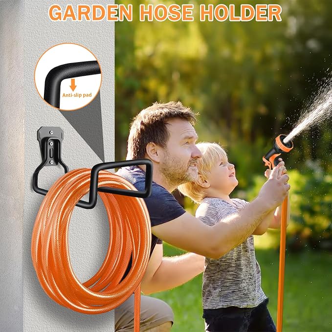 Metal Garden Hose Holder, Wall Mounted Water Hose Holder - Image 3