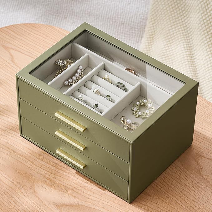 Jewelry Box Organizer Case for Women: 3-Layer Jewelry Storage Case - Image 4