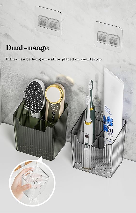 Set Of 2 Storage Organizer Bins Wall Mounted Shower Caddy, Bathroom shelves - Image 2