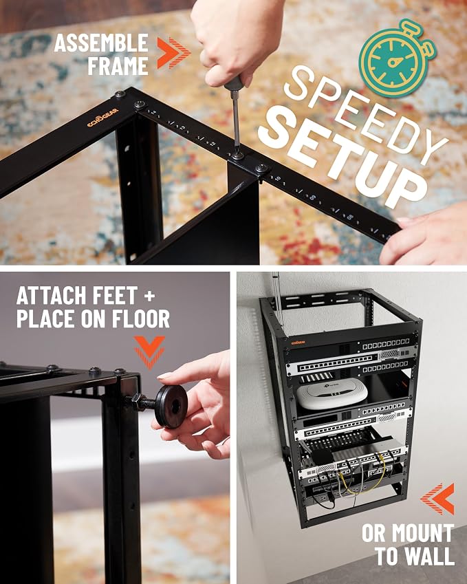 ECHOGEAR 20U Open Frame Rack for Servers & AV Gear - Image 6