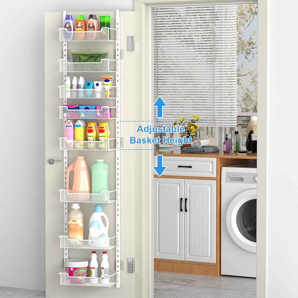 VyGrow 12.3" W Narrow Over the Door Pantry Organizer, 8-Tier Over the