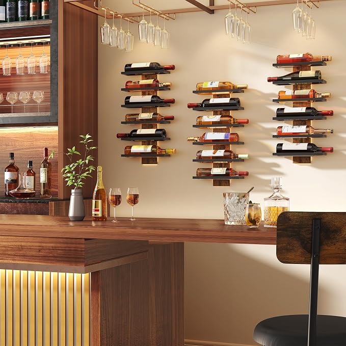Hoctieon 6 Tier Wall Mount Wine Rack, Wall Mounted Wine Bottle Racks - Image 4