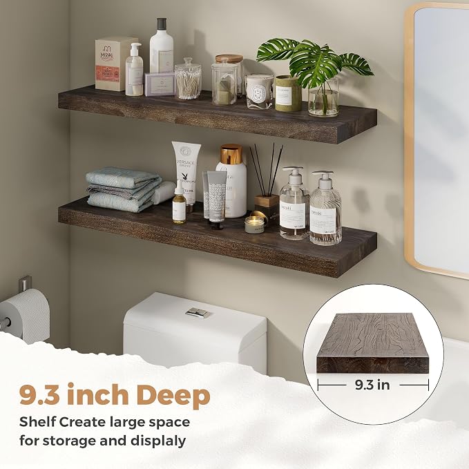 RICHFOCUS Elm Floating Shelves for Wall - Image 6