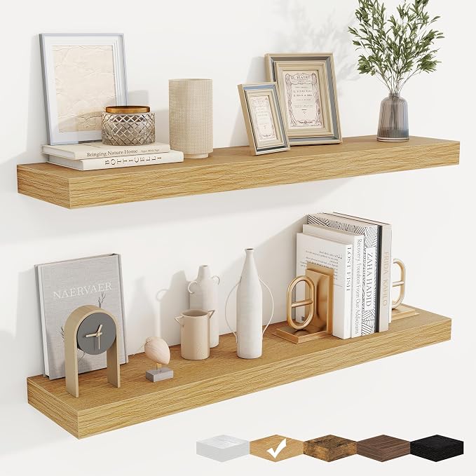 fuqing Floating Shelves for Wall, Wall Mounted Wood Floating Shelf by Fuqing